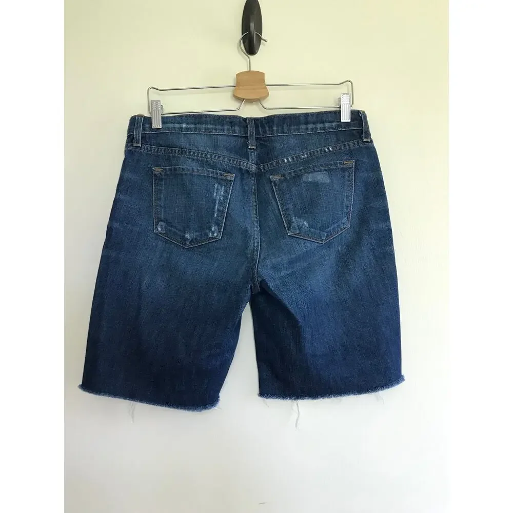 J BRAND medium wash blue long inseam denim jean shorts Synthesis
